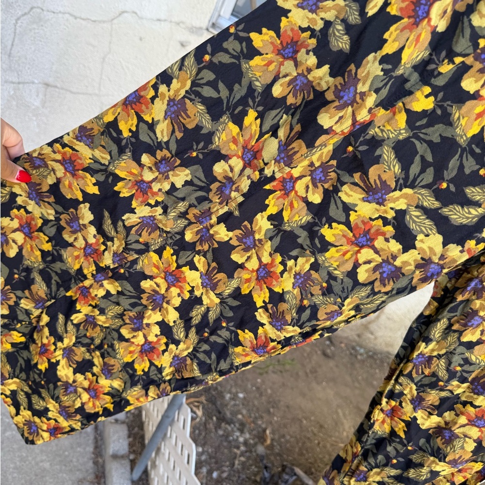 Free People Black and Gold Floral Jumpsuit - Picture 8 of 9